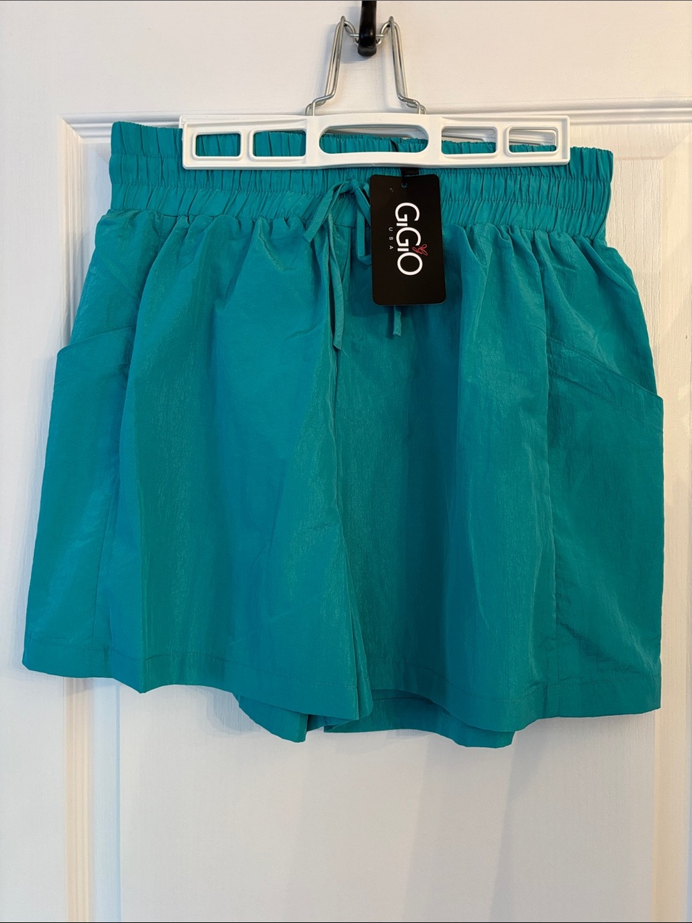 GIGIO Teal Elastic Waist Shorts